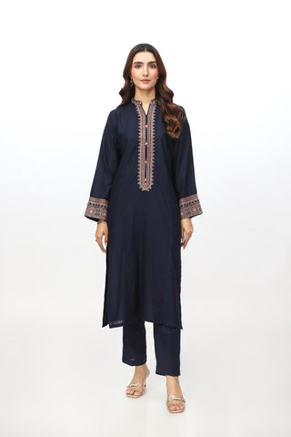 2 Piece Lawn Karandi Embroidered Suit  (HB1206)