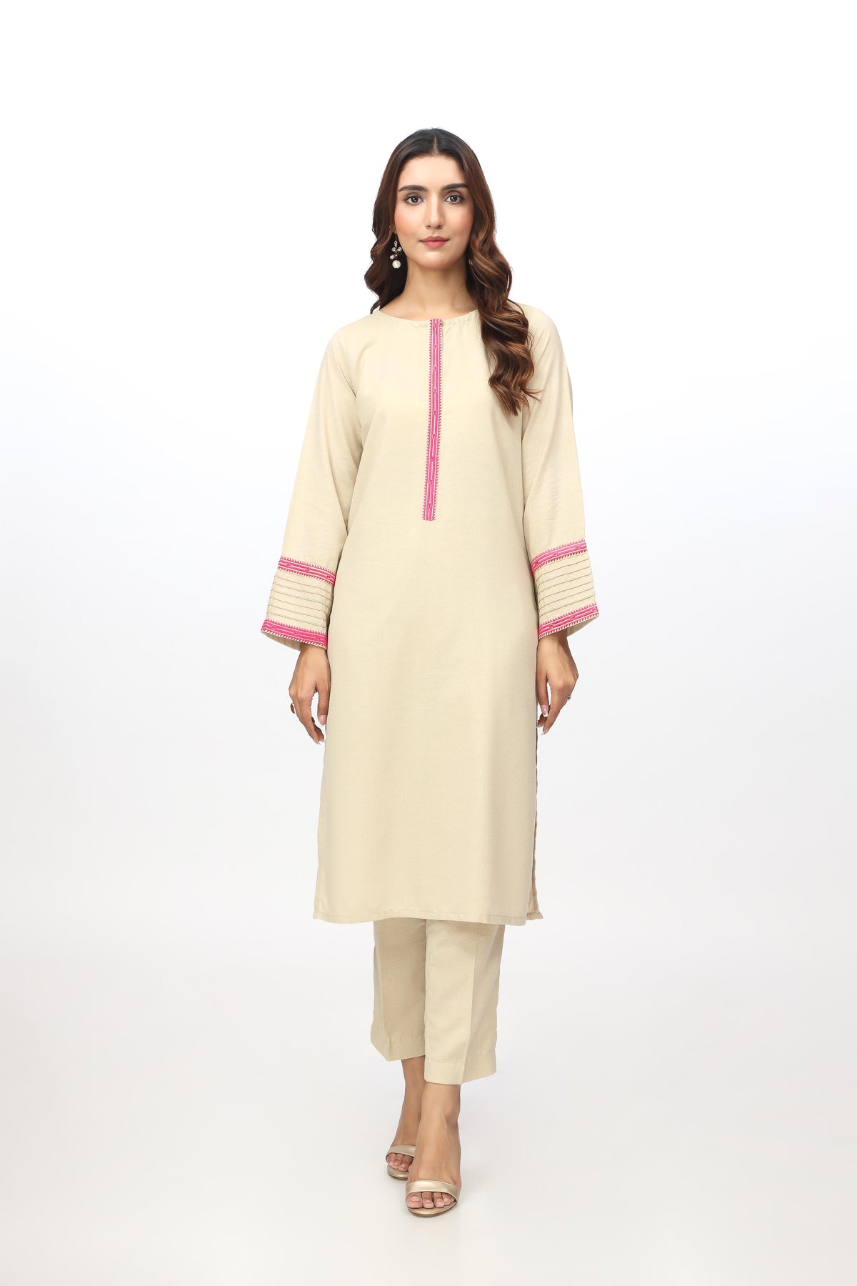 2 Piece Lawn Karandi Embroidered Suit  (HB1207)