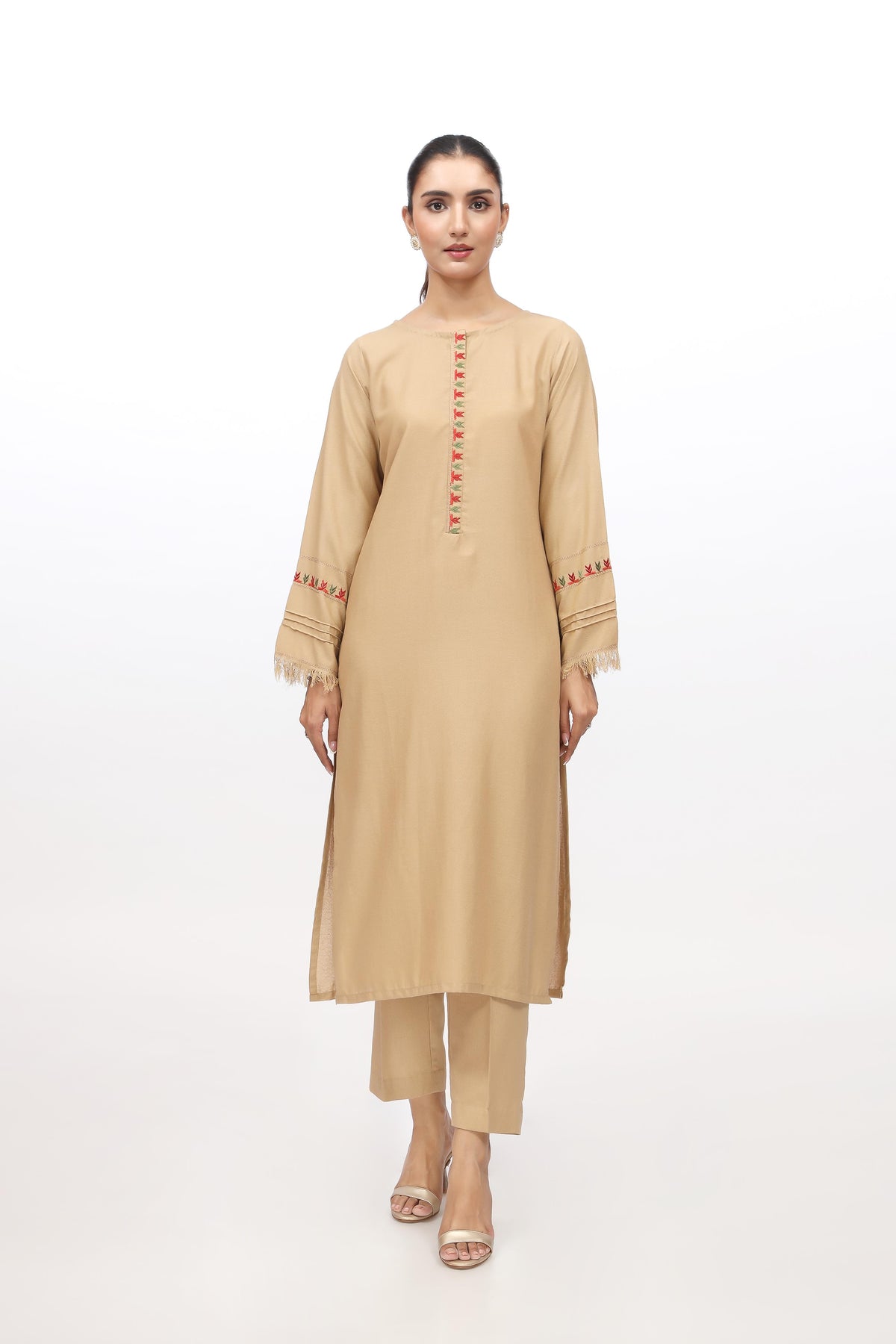 2 Piece Lawn Karandi Embroidered Suit  (HB1221)