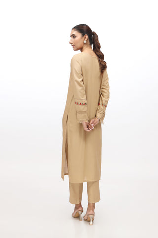 2 Piece Lawn Karandi Embroidered Suit  (HB1221)