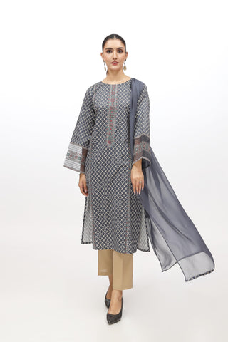 2 Piece Printed Cambric Embroidered & Printed Suit  (PD1319)