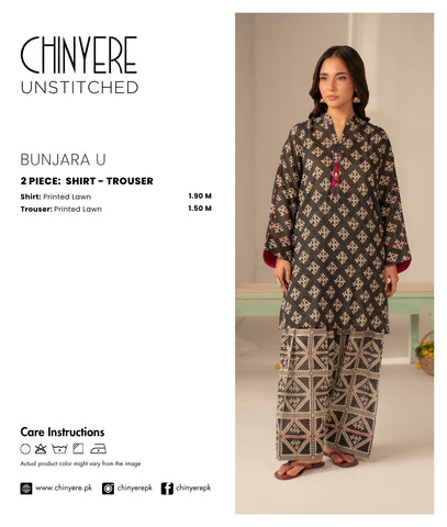 2 Piece Printed Lawn Printed Unstitched Suit (UC0119)