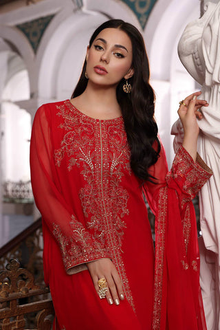 3 Piece Chiffon Embroidered Suit (AP0026)