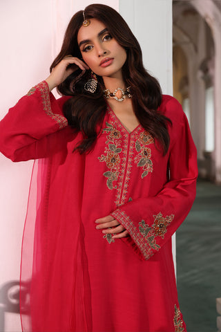 3 Piece Raw Silk Embroidered Suit (AP0043)