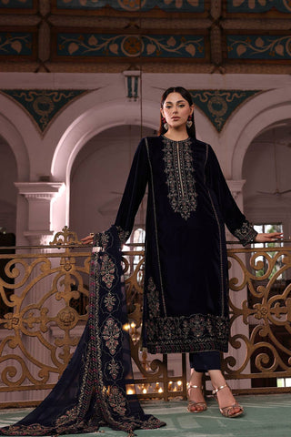 3 Piece Velvet Embroidered Suit (AV0011)