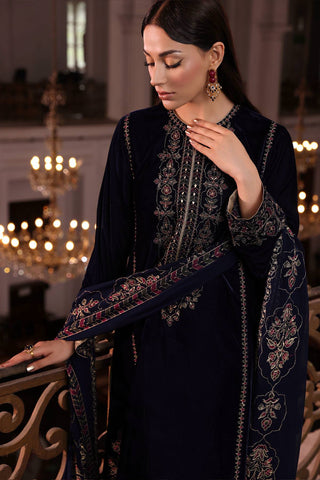 3 Piece Velvet Embroidered Suit (AV0011)