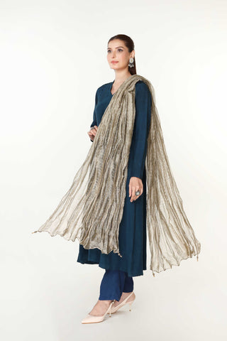1 Piece Tissue Zari Tasselling Dupatta  (AA5392)