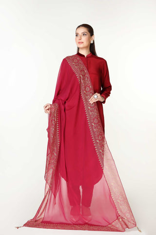 1 Piece Chiffon Printed & Tasselling Dupatta  (AA5397)