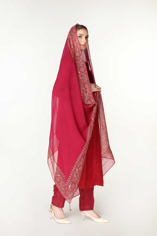 1 Piece Chiffon Printed & Tasselling Dupatta  (AA5397)