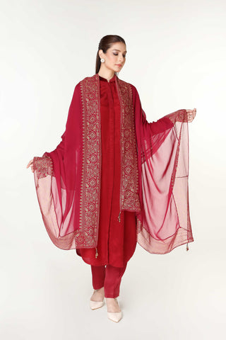 1 Piece Chiffon Printed & Tasselling Dupatta  (AA5397)