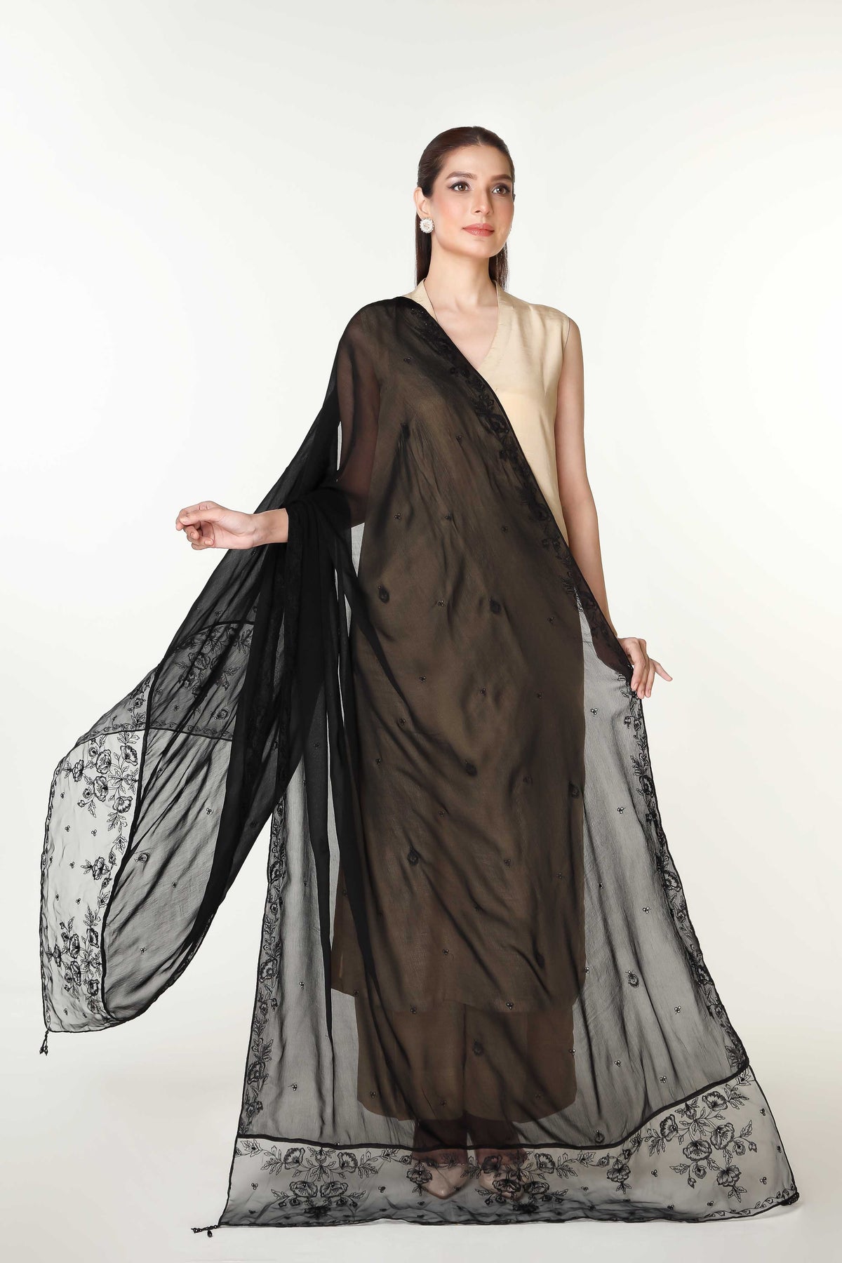 1 Piece Chiffon Embellished Dupatta  (AA5399)