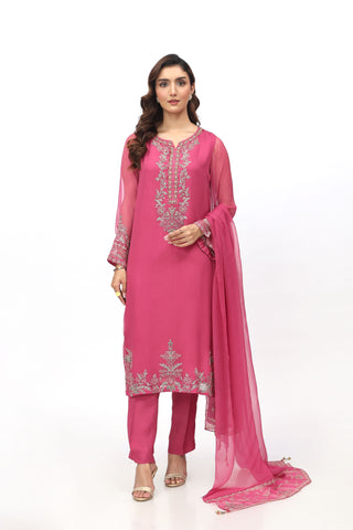 3 Piece Chiffon Embellished Suit  (AA5401)