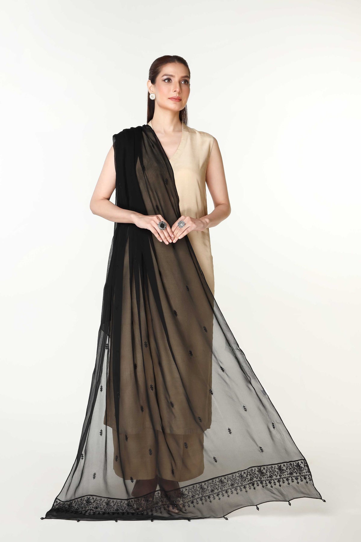 1 Piece Chiffon Embellished Dupatta  (AA5404)