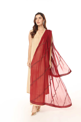 1 Piece  Chiffon Embroidered Dupatta (AA5439)
