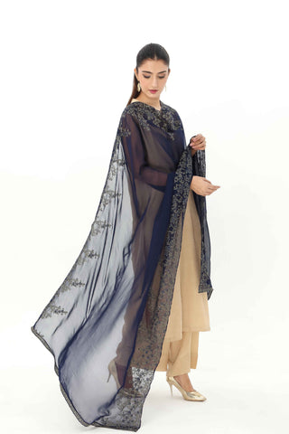 1 Piece  Chiffon Embroidered Dupatta (AA5440)