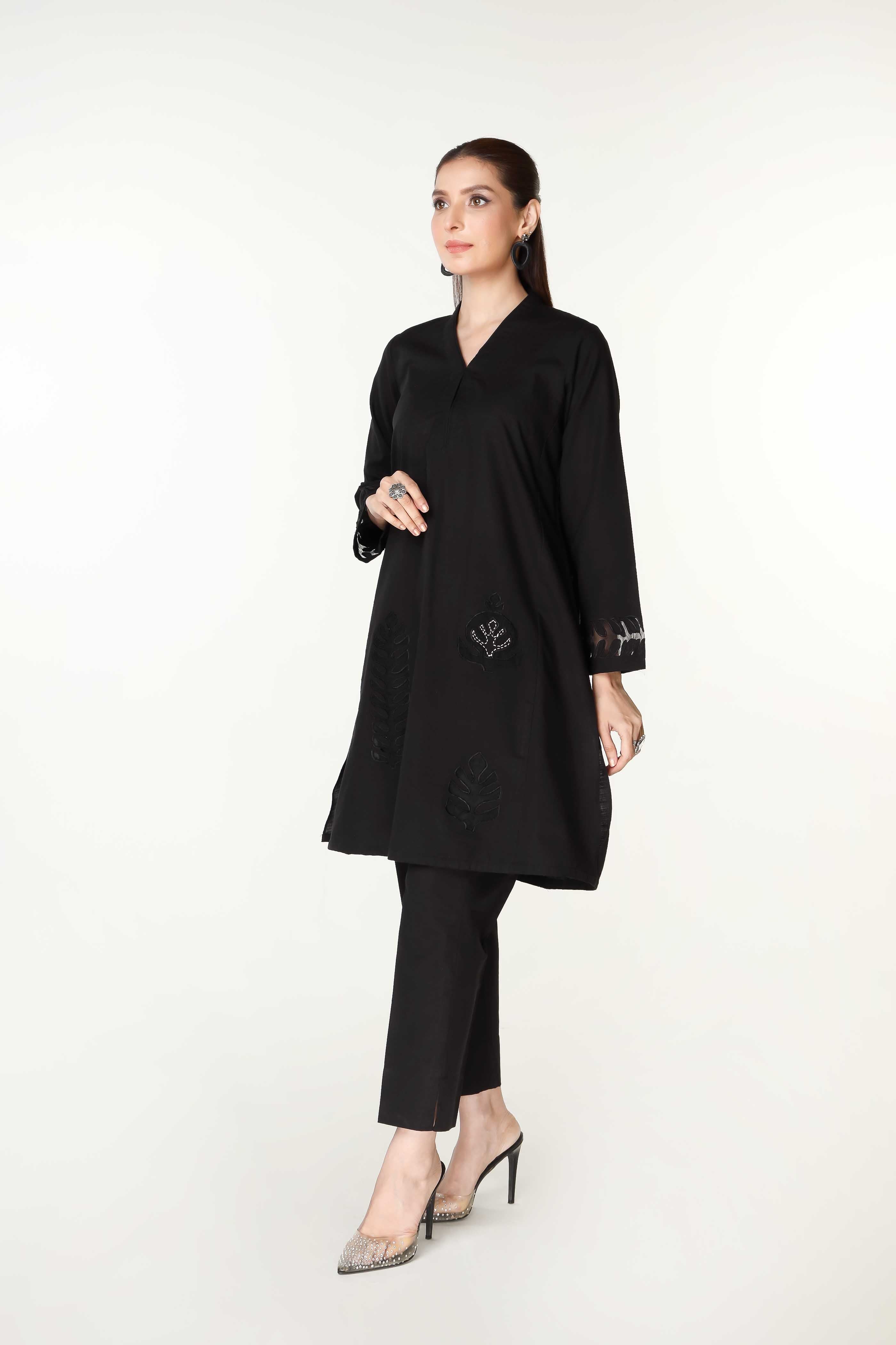 2 Piece Slub Khaddar Solid Suit  (AE0034)