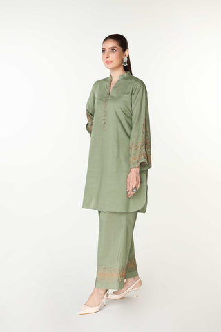 2 Piece Slub Khaddar Embroidered Suit (AE0036)