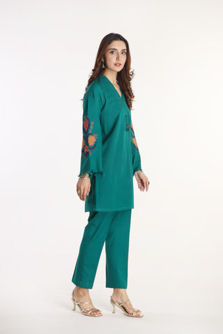 2 Piece Slub Khaddar Embroidered Suit  (AE0052)