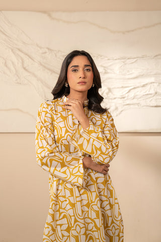 2 Piece Unstitched  Lawn Printed Suit (UC0035)