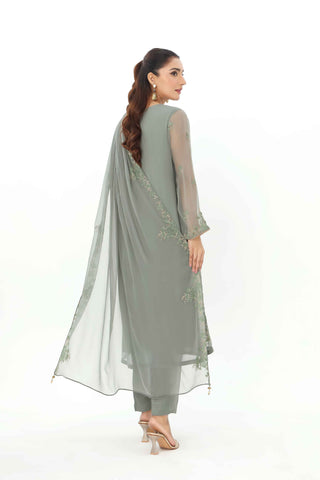 3 Piece Chiffon Embroidered Suit (AP0037)