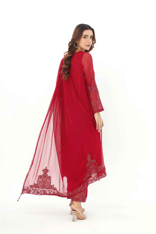 3 Piece Chiffon Embroidered Suit (AP0039)