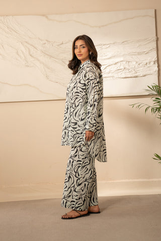 2 Piece Unstitched  Lawn Printed Suit (UC0036)