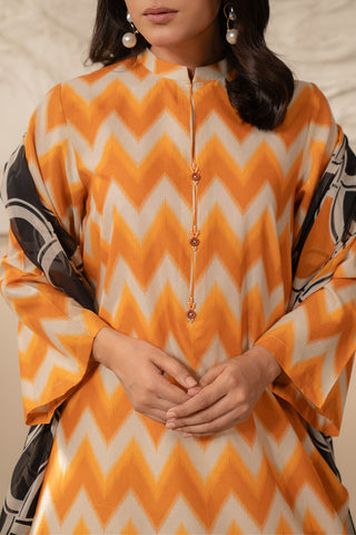2 Piece Unstitched  Lawn Printed Suit (UC0046)