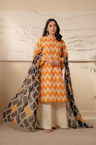 2 Piece Unstitched  Lawn Printed Suit (UC0046)
