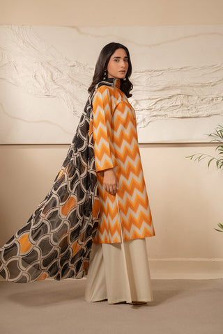 2 Piece Unstitched  Lawn Printed Suit (UC0046)