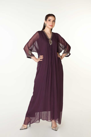 2 Piece Chiffon Embellished Suit  (AS0439)