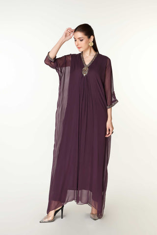 2 Piece Chiffon Embellished Suit  (AS0439)