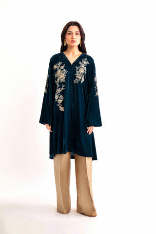 1 Piece Velvet Embroidered Shirt (AV0032)