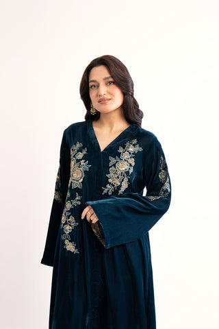 1 Piece Velvet Embroidered Shirt (AV0032)