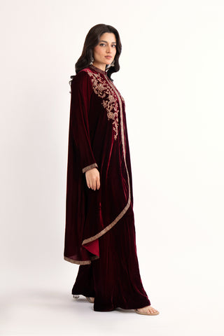 2 Piece Velvet Embroidered Suit (AV0035)