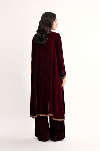 2 Piece Velvet Embroidered Suit (AV0035)