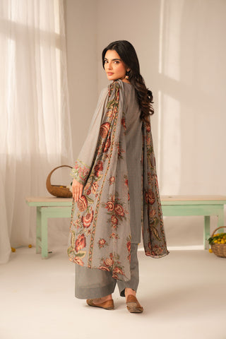 3 Piece Printed Lawn Printed Unstitched Suit (UC0121)