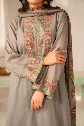 3 Piece Printed Lawn Printed Unstitched Suit (UC0121)