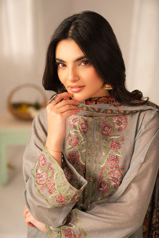 3 Piece Printed Lawn Printed Unstitched Suit (UC0121)