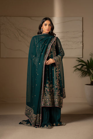 3 Piece Chiffon Embroidered Suit (UF0017)