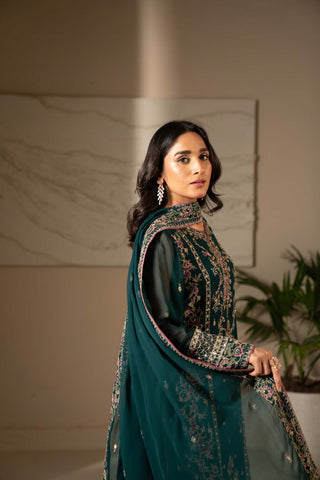 3 Piece Chiffon Embroidered Suit (UF0017)