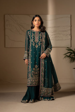 3 Piece Chiffon Embroidered Suit (UF0017)