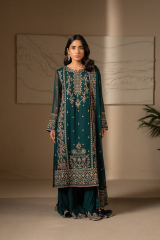 3 Piece Chiffon Embroidered Suit (UF0017)