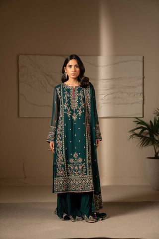 3 Piece Chiffon Embroidered Suit (UF0017)