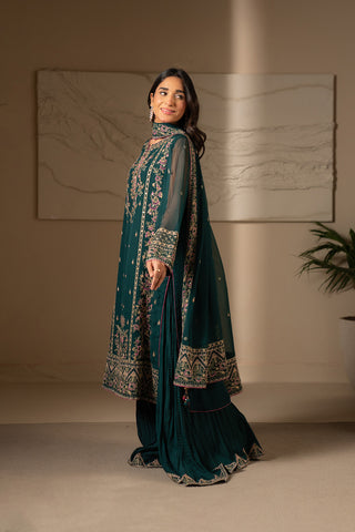 3 Piece Chiffon Embroidered Suit (UF0017)