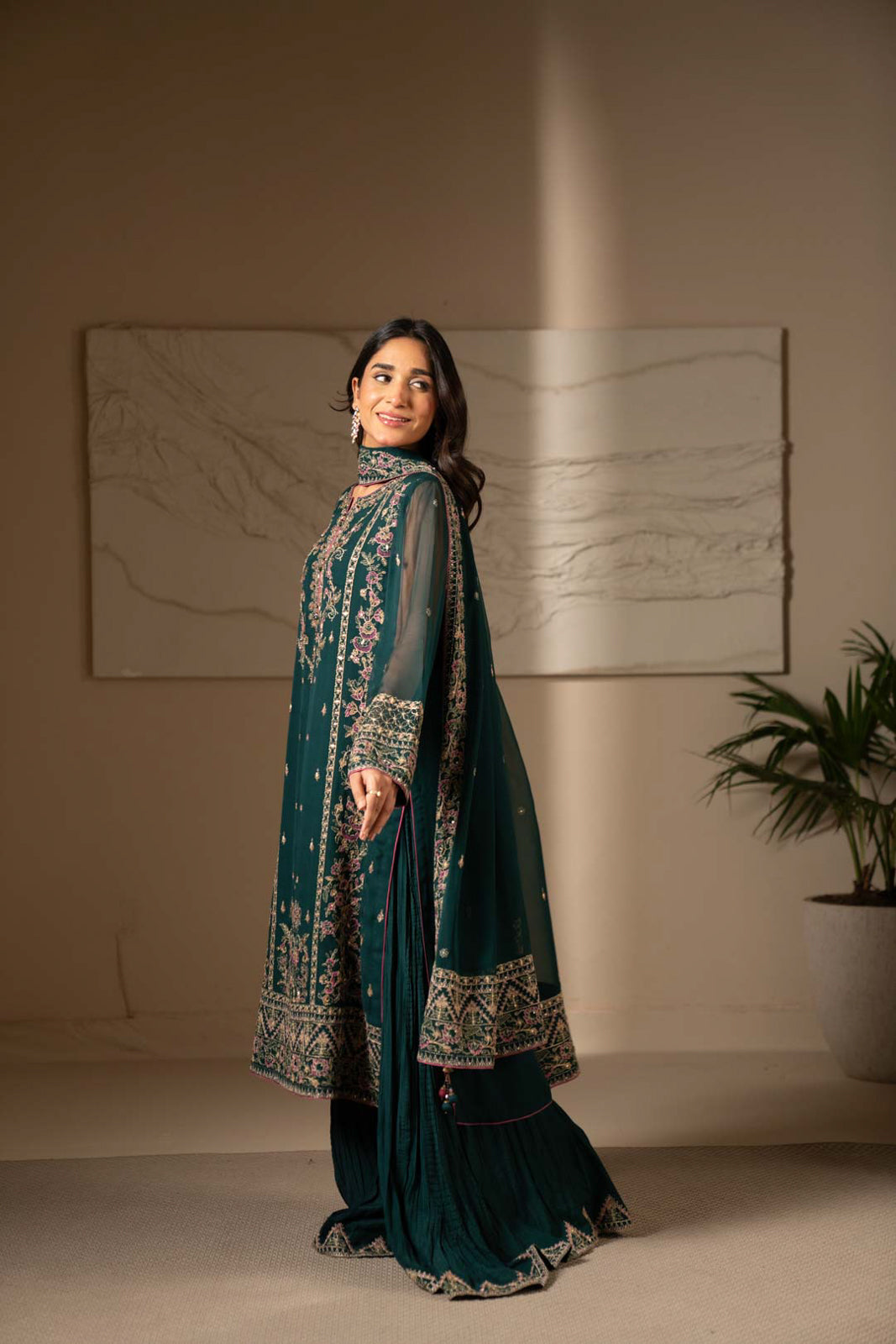 3 Piece Chiffon Embroidered Suit (UF0017)