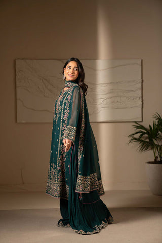 3 Piece Chiffon Embroidered Suit (UF0017)