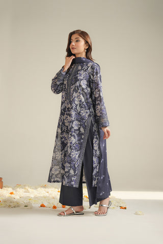 3 Piece Printed Lawn Embroidered Unstitched Suit (UC0127)