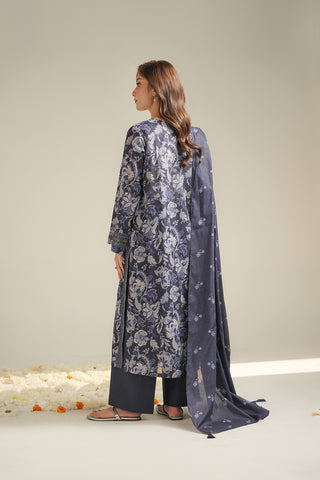 3 Piece Printed Lawn Embroidered Unstitched Suit (UC0127)