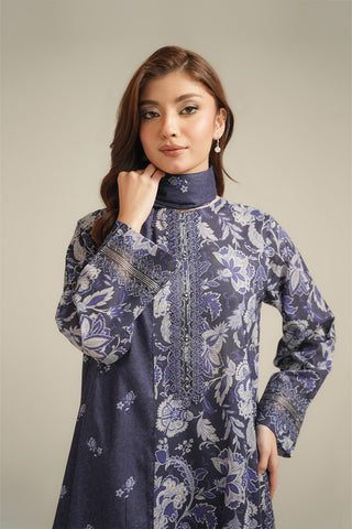 3 Piece Printed Lawn Embroidered Unstitched Suit (UC0127)
