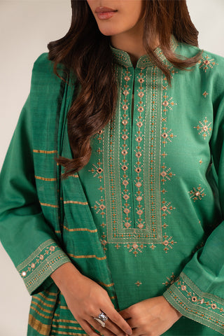 3 Piece Slub Khaddar Embroidered (CS0281)